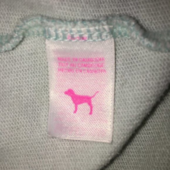 PINK Victorias Secret Womens S Mint Green Gray Zip Up Long Sleeve Hoodie READ - Picture 8 of 10